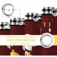 thumbnail image 4 of Fsddascl Red Kitchen Chef Blackout Curtains for Bedroom/Living Room, Thermal Insulated Kitchen Curtains, Black Plaid Gourmet Food Vintage Grommet Darkening Window Treatment Drapes 52"x63"x2, 4 of 6