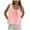 Pink, variant on GEWSEY Women Sleeveless Ruffled Lace Trim Chiffon Crop Top Scoop Neck Flowy Button Down Front Tie Mesh Crop Tank Top (Light Pink, S)