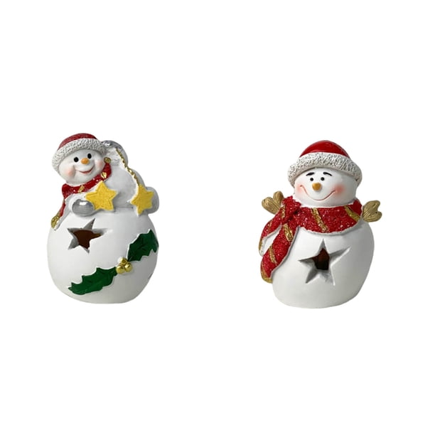 Xihbxyly Almacén de Liquidación Adorno de Luz de Noche con Forma de Muñeco de Nieve, Decoración para El Hogar, Sala de Estar, Decoración de Resina, Decoración de Mesa, Ventana, Regalo, Adorno Digital