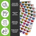 thumbnail image 3 of Royal Green Valentines Stickers Heart Mix Patterns Stars, Flowers, Stripes and Dots - 200 Pack, 3 of 8