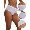 thumbnail image 3 of Unique Bargains Women's Cotton High Waist Tummy Control Briefs XL White, 3 of 6