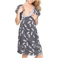 thumbnail image 5 of TMOYZQ Maternity Dresses for Women Confort Short Sleeve Nursing Nightgown Fashion Front Closure Breastfeeding Sleep Dress Maternity Delivery/Nursing Hospital Gown, 5 of 7