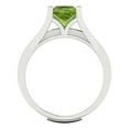thumbnail image 4 of 2.28 ct Brilliant Princess Cut Natural Peridot 14k White Gold Solitaire with Accents Engagement Bridal Wedding Ring Band Set size 3.5, 4 of 7