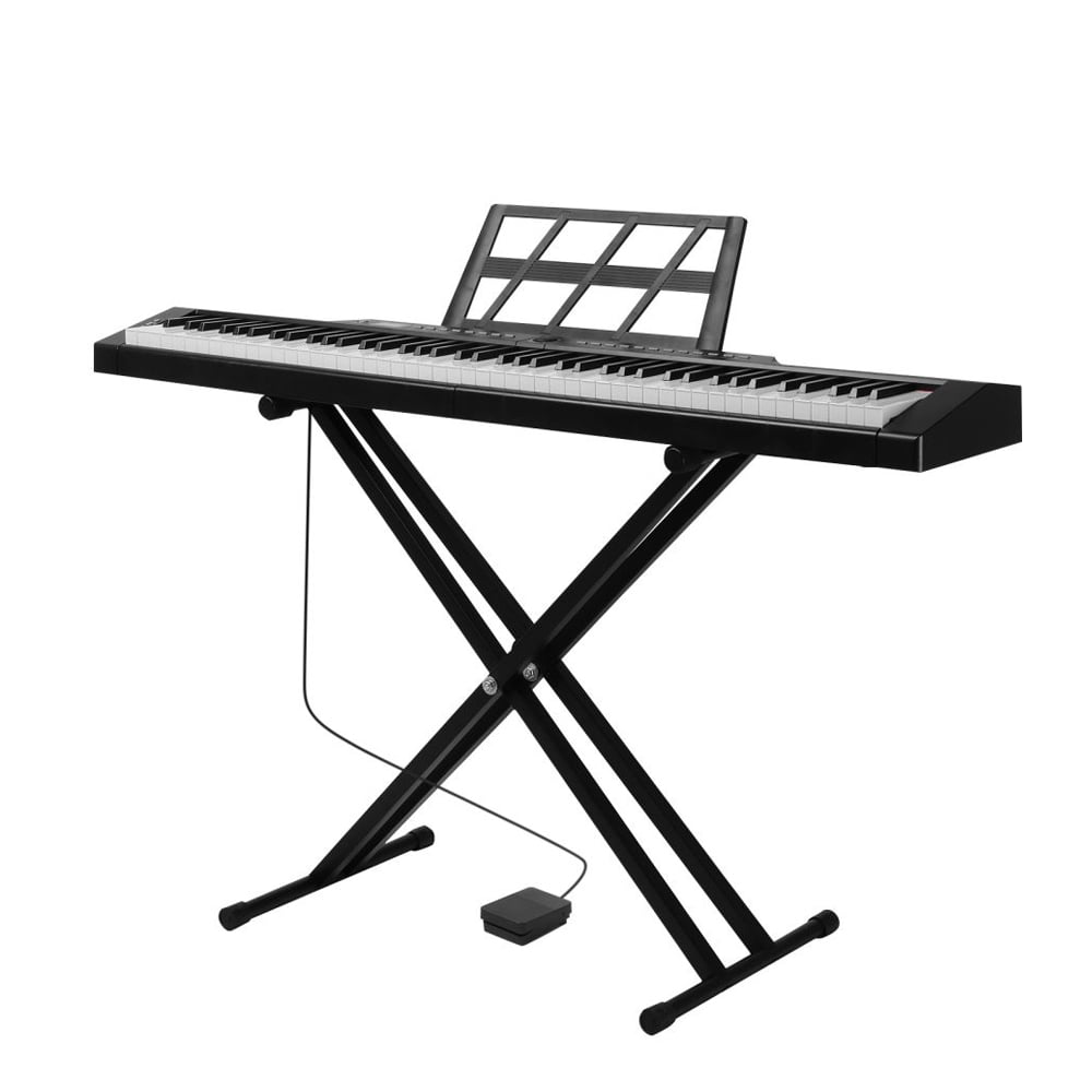 GPP-105 88 Key Digital Piano, Semi-Weighted Full Size Electric Piano Keyboard with Adjustable Stand, Sustain Pedal and Headphone, Portable Black Keyboard Piano for Beginners, Piano Lover