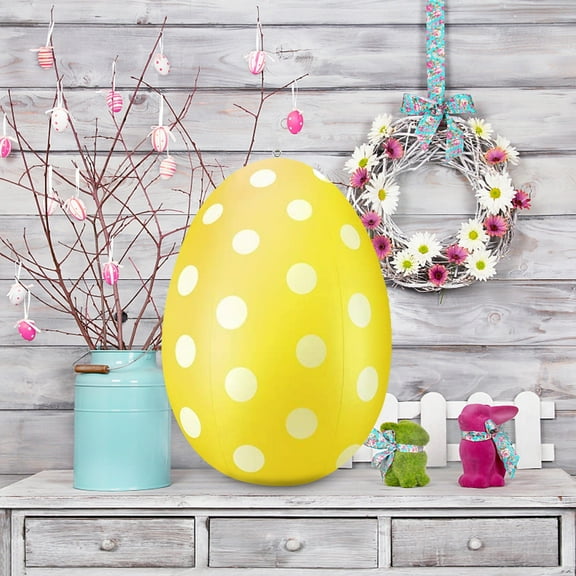 KCEHTA Inflatable Easter Eggs Decorations, 24 Inch Colorful Easter Eggs Inflatables Outdoor Decorations, Easter Egg Hanging Ornaments, Giant Easter Egg Decoration, Easter Yard Decorations
