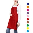 thumbnail image 4 of Monyance waterproof bib apron Pure Color Neck Strap Bib Apron Waterproof Restaurant and Home Kitchen Apron 60x70cm (Purple)(23.62X27.56X0.04Inches), 4 of 4