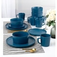 thumbnail image 3 of Lorren Home Trends Blue Stoneware Dinnerware Set, 16 Piece, Service for 4, Microwave and Dishwasher Safe, 3 of 6