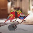 thumbnail image 3 of Estatuas Colibrí Pájaro Estatuas de metal Obra de arte Decoración Hogar Jardín Miniaturas (2 pájaros), 3 of 5