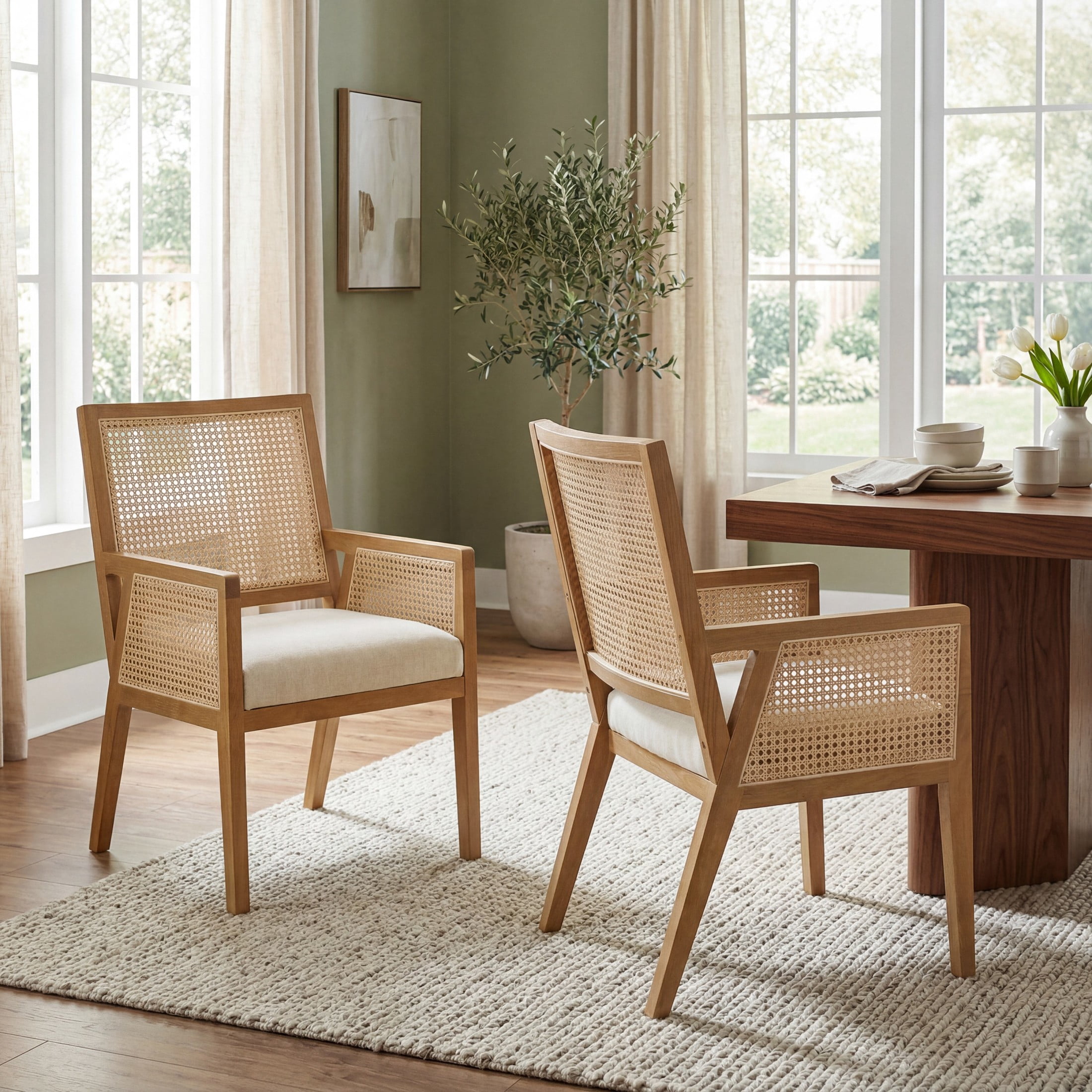 Nathan James Cohen 19 in. Wood Dining Chair, Mid-Century Modern