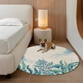 thumbnail image 2 of Turquoise Jellyfish Coastal Round Area Rug 6Ft Washable Circle Rugs for Bathroom Office, Summer Ocean Seaweed Rustic Non-Slip Carpet Floor Mats Indoor Outdoor Carpet Runner Aesthetic Home Decor, 2 of 8