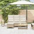 thumbnail image 3 of vidaXL Reclining Patio Sofa with Cushions L-shaped Beige Poly Rattan, 3 of 12
