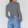thumbnail image 6 of Women's Turtleneck Long Sleeve Shirts Fall Fashion Basic Thermal Underwear Tops Winter Clothes 2025 Gray XXL, 6 of 6