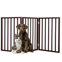 PETMAKER 3-Panel Indoor Foldable Pet Gate for Stairs or Doorways (Brown)
