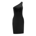 thumbnail image 4 of Vestido de mujer con hombros descubiertos, vestido corto suave de primavera para verano, para uso diario y fiesta M, 4 of 7