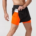 thumbnail image 1 of Pantalones cortos deportivos para hombre, para correr, maratón, atletismo, holgados, de tres puntos, de secado rápido, con forro, anti-running, de doble capa, para fitness, 1 of 6