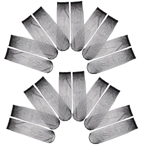 Worgeous Elastic Socks Women Ankle Black 10 Pairs 11.2x3in Chinlon