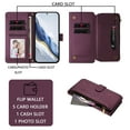 thumbnail image 3 of Decase for Samsung Galaxy S26 Crossbody Zipper Wallet Phone Case,Floral Embossed Pattern PU Leather Flip Phone Shell,Shockproof Hybrid Card Slots Stand Cover,Darkpurple, 3 of 11