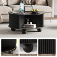thumbnail image 6 of JOINICE Round Coffee Table with Storage and Bun Feet,Mid Century Modern Center Table,for Living Room,Black, 6 of 6