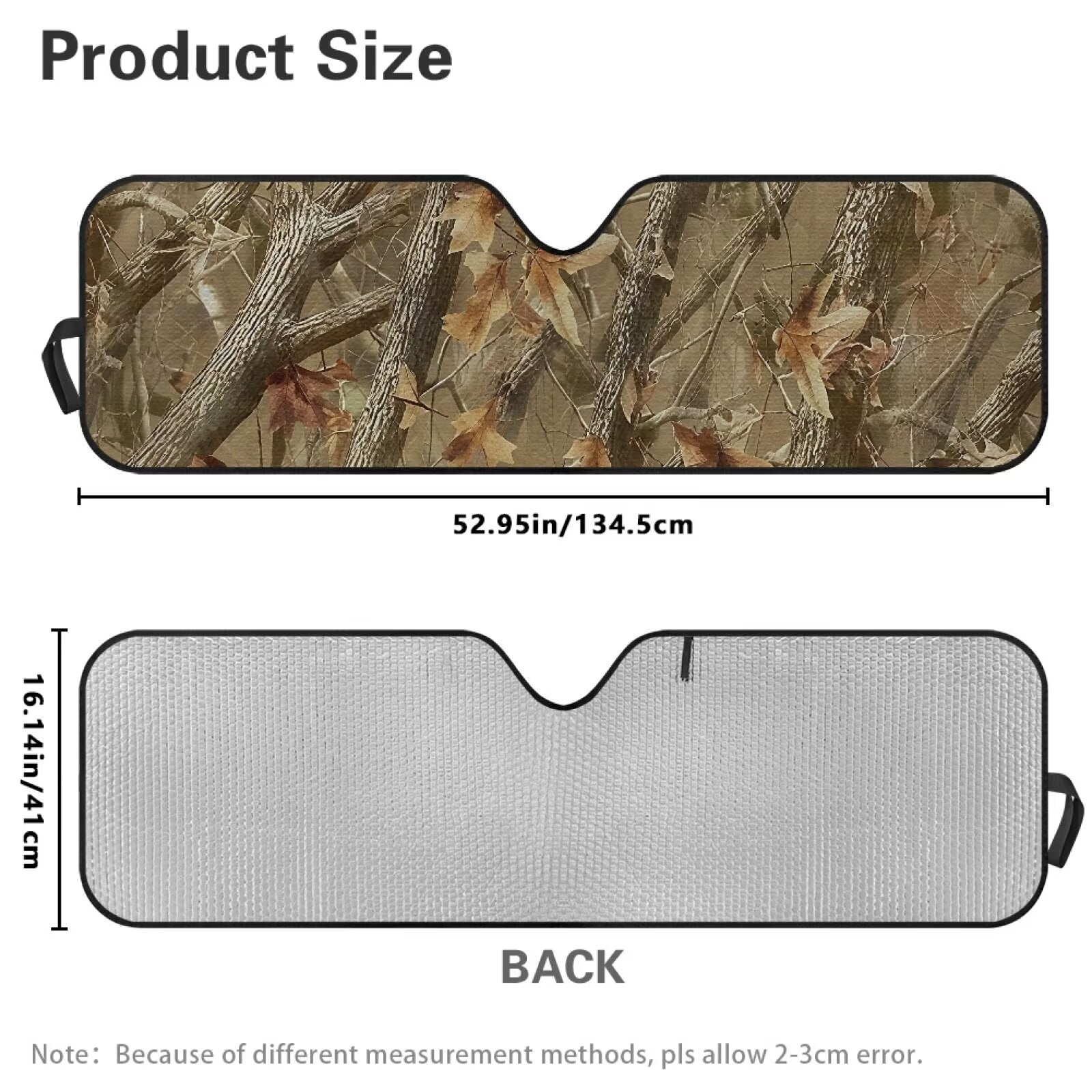 Uorisanigo Windshield Sunshade for Jeep Wrangler JL/JLU 2018-2024 & Jeep Gladiator JT 2020-2024 Camo Hunting Print Car Sun Shade Sun Visor Protection Blocks UV Rays and Keep Vehicle Cool