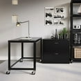 thumbnail image 4 of Hirsh Ready to Assemble 48 Inch Mobile Writer's Desk for Home Office, Black, 4 of 5