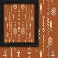 thumbnail image 2 of 3S Brother's Home Décor Curtains BOHO Design Set of 2 Panels Velvet Look Hanging Back Tap and Rod Pocket Décor Nursery Room Bedroom Kitchen Window - Made in Turkey 32Brick (52"Wx84"L), 2 of 6