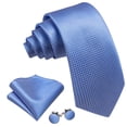 thumbnail image 2 of Set de corbatas Barry.Wang de seda con lunares para hombre, pañuelo y gemelos, 2 of 7