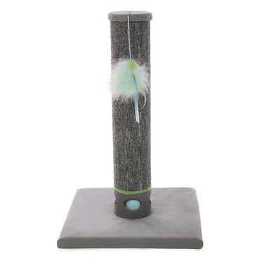 SmartyKat Playful Post Carpet Cat Scratching Post with Track Toy Base for Indoor Cats & Kittens, Features Integrated Hidden Ball Base for Stimulation