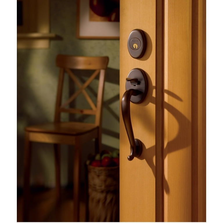 Baldwin Canterbury Distressed Single Cylinder Oil-Rubbed Bronze Right-Handed Door Handleset Baldwin Canterbury Distressed Single Cylinder Oil-Rubbed Bronze Right-Handed Door Handleset