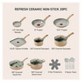 thumbnail image 2 of T-Fal Refresh Ceramic Nonstick Cookware Set, 20-Piece, Oven Safe to 350°F, Stockpot, Ceramic Pots and Pans Set, Frying Pans, Griddle, Utensils, Sand Dune, 2 of 8