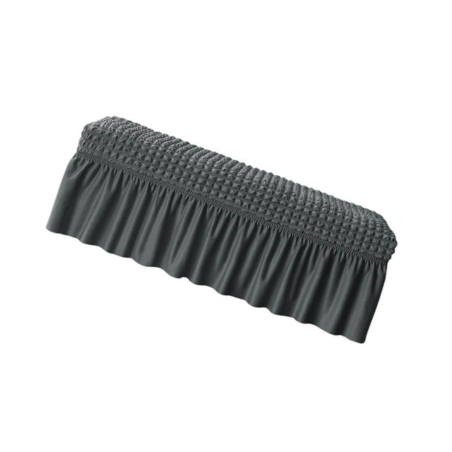 pitrice Long Bench Cover Bench Seat Furniture Washable Bench Protector for slipcover Bed Living Room Hotel Decor Dark Gray