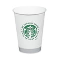 thumbnail image 2 of Starbucks 12434031 12 oz Paper Hot Cups - White with Green Starbucks Logo (1000/Carton), 2 of 4