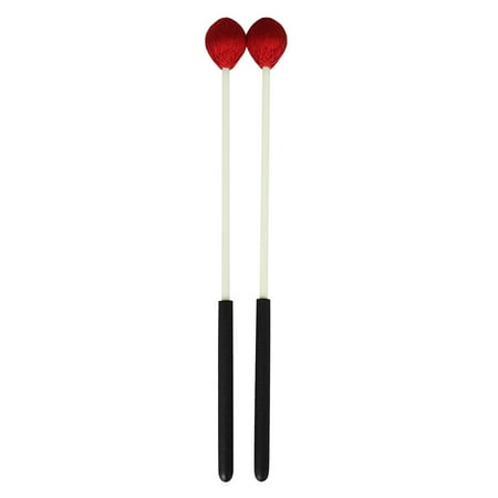 Marimba Instruments - Primary Marimba Stick Mallets Xylophone Glockensplel Mallet with Fiberglass Handle Percussion Instrument Accessories for Professionals Amateurs 1 Pair Red