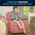thumbnail image 6 of Flash Furniture Chandler Contemporary Pink Vinyl Kids Recliner with Cup Holder, 6 of 14