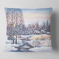 thumbnail image 2 of Designart Russian Winter Village - Landscape Photography Throw Pillow - 16x16, 2 of 5