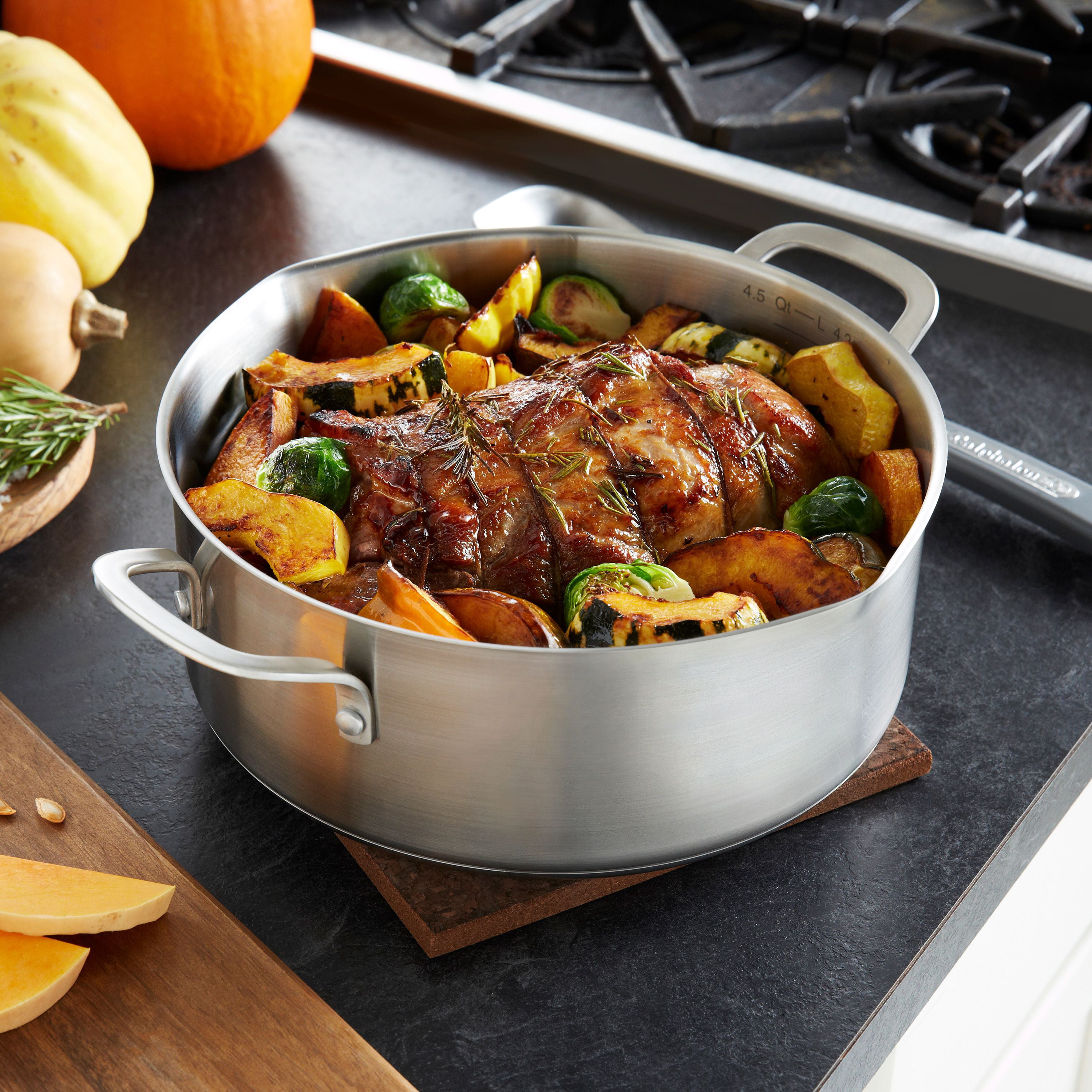 Calphalon Signature Stainless Steel 5 Qt. Dutch Oven with Cover - Macy's