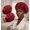 Red+Red, variant on ROSOZ Women's satin wide-brimmed high-elasticity sleeping hat, curly hair, natural hair quality care hat