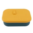 thumbnail image 1 of ZOUSSIQI Silicone Bento Lunch Box Rectangle Leakproof 3 Compartment Divided Food Storage Container for Kids Adults Yellow JU316-135832, 1 of 13