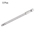 thumbnail image 3 of Uxcell 5Pcs Security Torx Bit 1/4" Hex Shank 4" Long Drill Bits T27 Torx Star S2 Steel Tamper Resistant Screwdriver Bit, 3 of 6