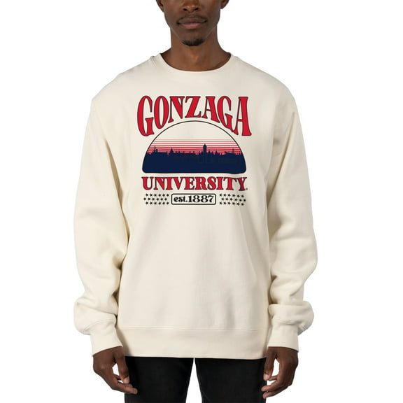 Men's Uscape Apparel Cream Gonzaga Bulldogs Premium Heavyweight Pullover Sweatshirt