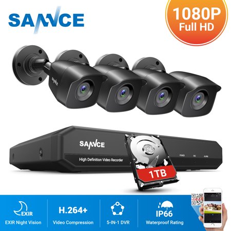 UPC: 0615116538738 | SANNCE 4CH DVR CCTV System 4PCS 2MP IP66 Waterproof Outdoor Security Cameras 1080P HDMI TVI CCTV DVR 1280TVL Surveillance Kit with 1T HDD