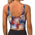 thumbnail image 4 of Picia Hawaiian Style Sports Bra for Women,Padded Strappy Sports Bras Medium Support Yoga Bra with Removable Cups,Running Yoga Bra-XX-Large, 4 of 9