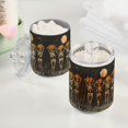 thumbnail image 2 of Yayeee 2 Pack Qtip Holder Bathroom Cotton Swab Canister with Lid Clear Dispenser Set, Beige Halloween Skeleton, 2 of 6