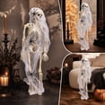 thumbnail image 4 of Life-size posing Halloween skeleton 15.7-inch full-body articulated human bone yard, realistic decoration displayed in the window and durable plastic props., 4 of 6