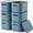 Blue, variant on NTYNTY 6 Pack Small White Plastic Storage Bins with Lids & Handles, 9.84" x 7.09" x 6.3" Stackable Organizer for Crafts & Snacks