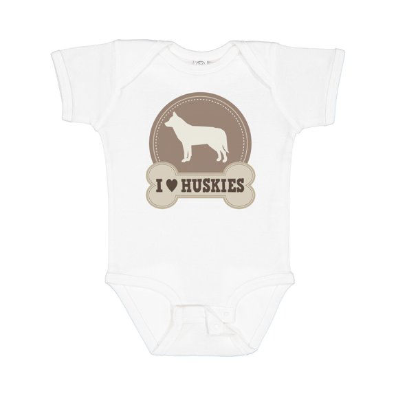 Inktastic Husky Dog I Love Huskies Boys or Girls Baby Bodysuit