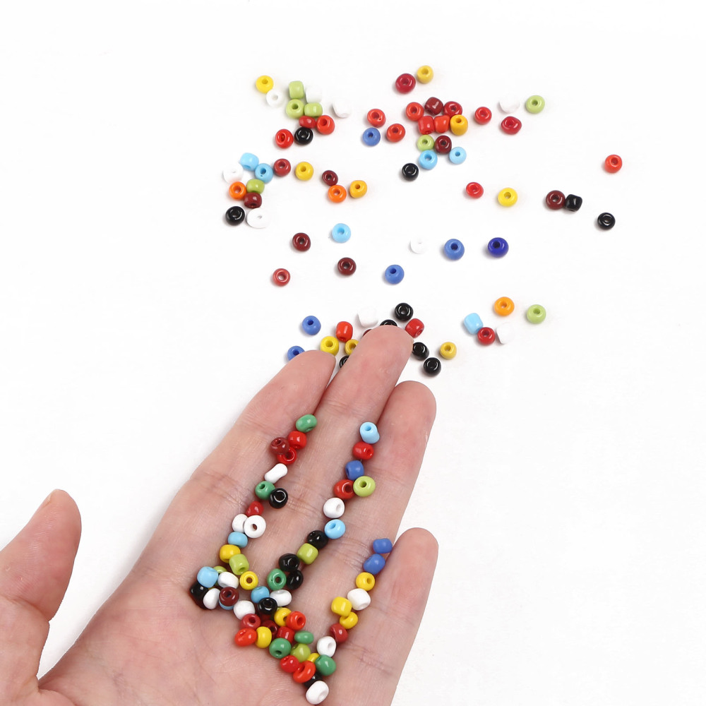 Glass Seed Beads Opaque Colours Seed Small Craft Beads for DIY Jewelry Making Round Mixed Color 6/0 4mm Hole:1.5mm about 4500pcs/pound