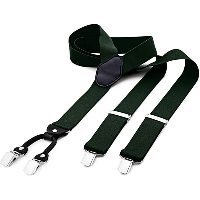 Men'S Braces Wide 4 Clips With Leather In Y-Shape - Elastic And Adjustable In Length In Different Designs