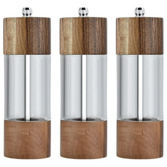3X Molinillo de Pimienta Molinillo de Pimienta Transparente Molienda de Sal NúCleo de Cerámica Botella 6 Pulgadas