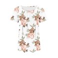 thumbnail image 5 of Xixinqiwan Plus Size Short Sleeve Tops for Women Summer Crew Neck Tshirts Casual Pleated Blouse Dressy Floral Basic Tee White XXXL, 5 of 5