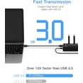 thumbnail image 3 of Powered USB Hub, ROSONWAY Aluminum 7 Port USB 3.0 Hub with 24W AC Adapter and 3.3ft USB 3.0 Data Cable , RSW-A37S, 3 of 5